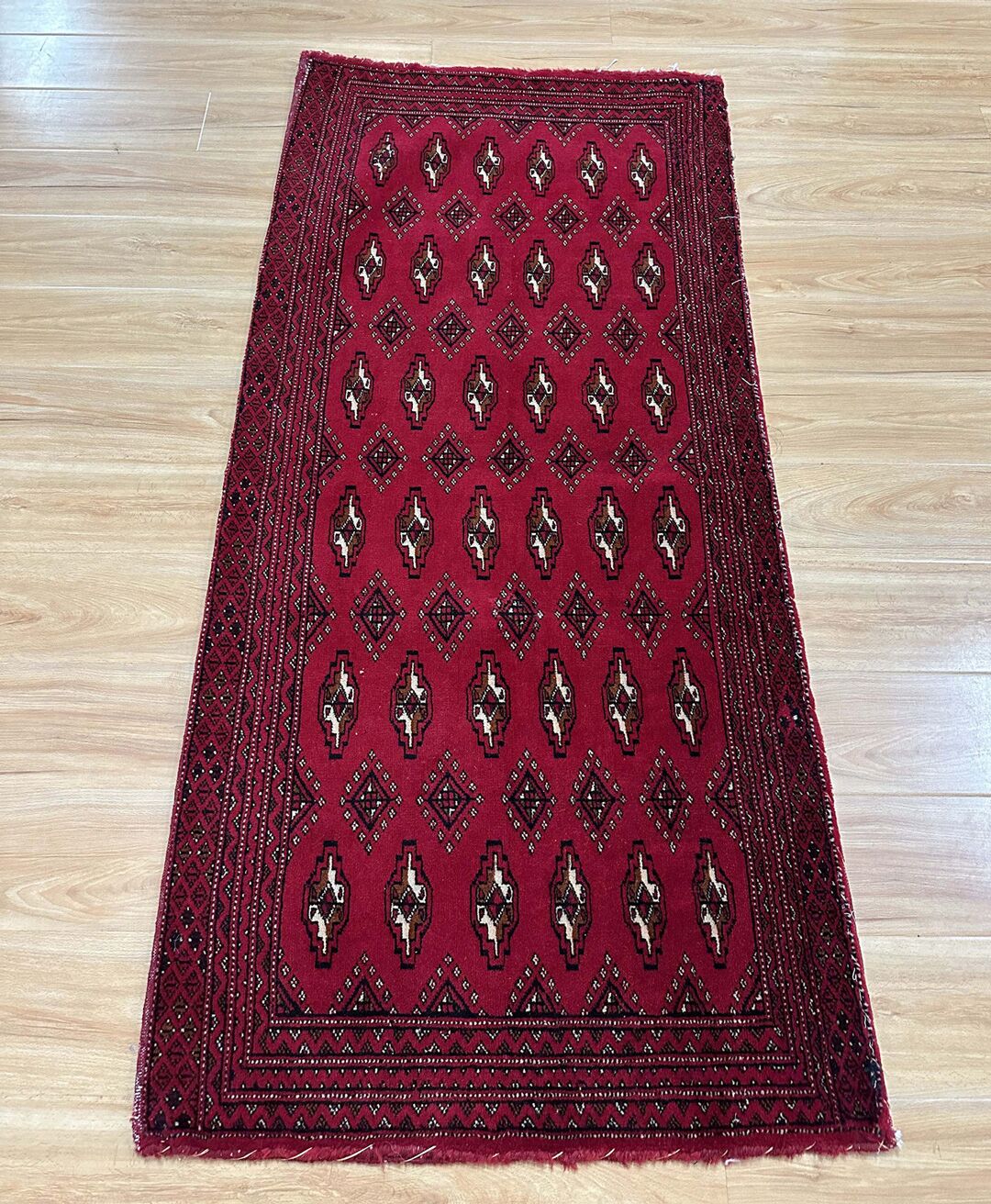 0.65 x 1.45 M Persian Turkoman Poshti Rug - Image 3