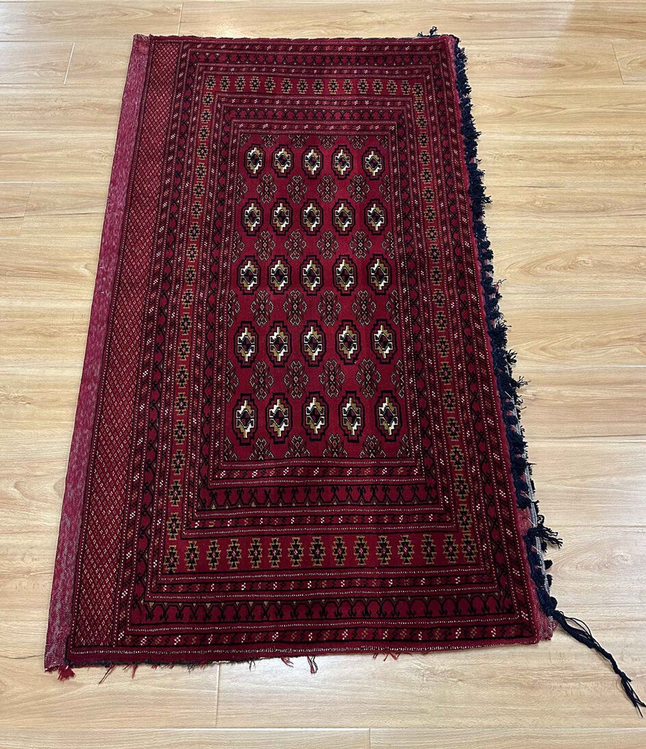 1.26 x 0.7 M Persian Turkoman Poshti Rug - Image 2