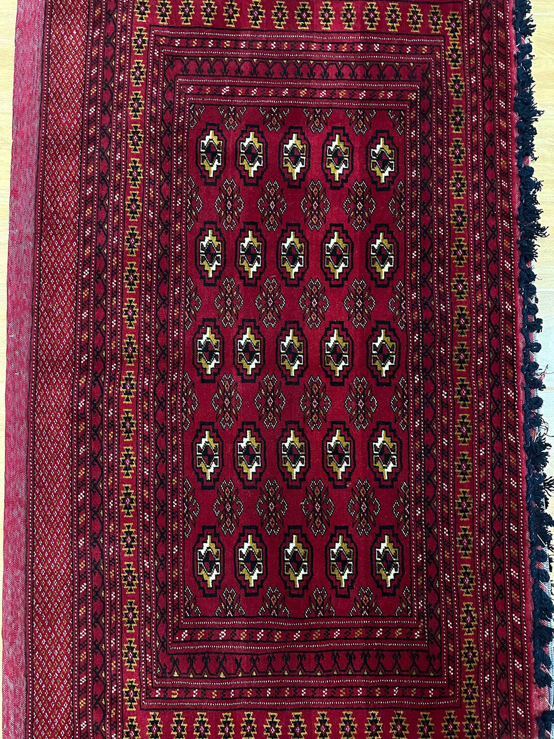1.26 x 0.7 M Persian Turkoman Poshti Rug - Image 8