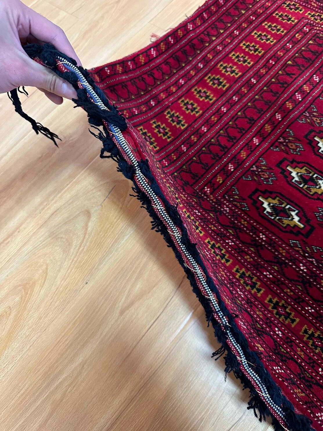 1.26 x 0.7 M Persian Turkoman Poshti Rug - Image 4