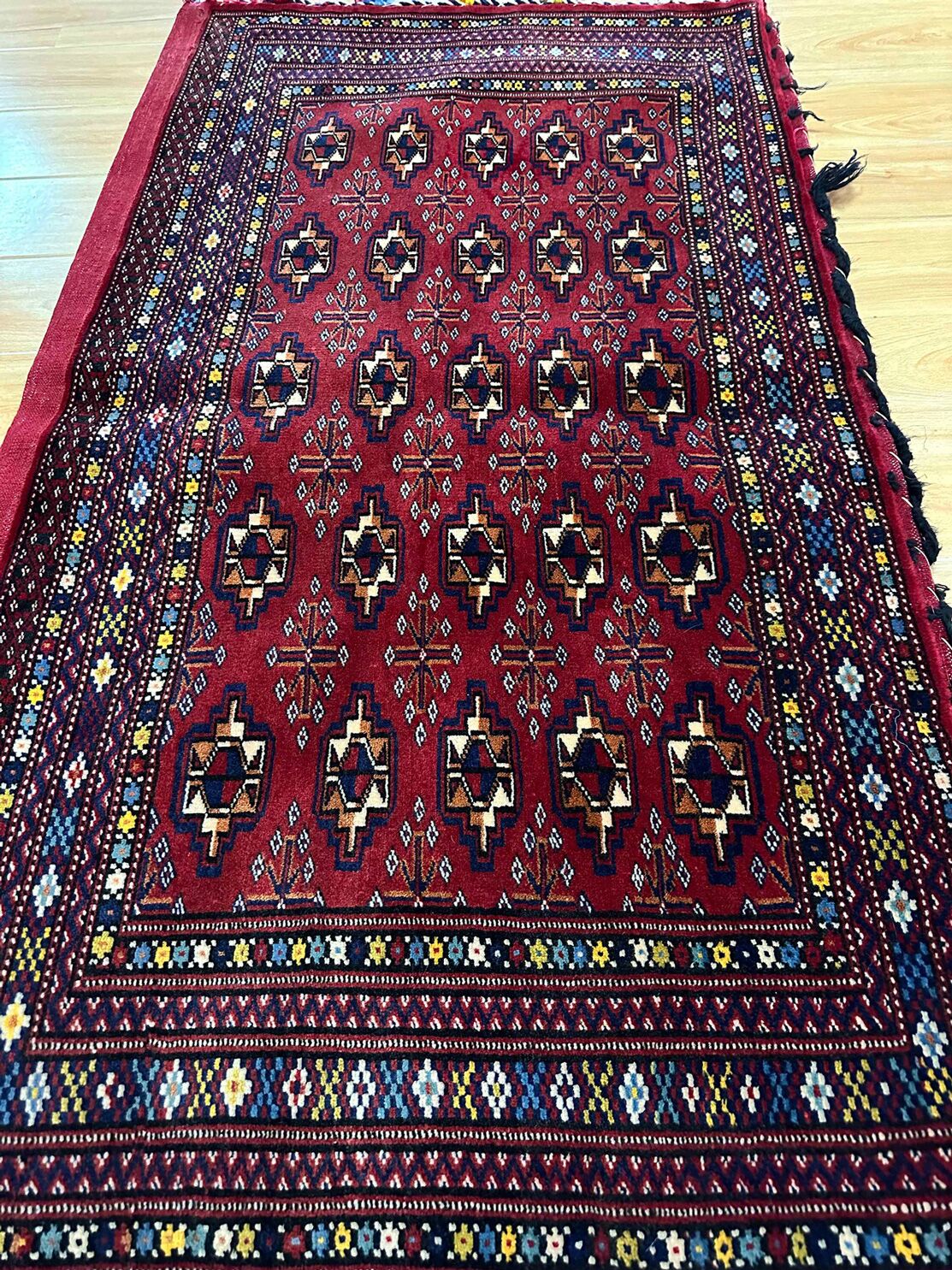 1.3 x 0.75 M Persian Turkoman Poshti Rug - Image 3