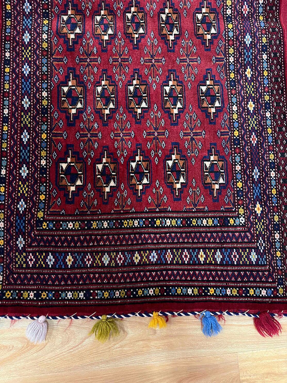 1.3 x 0.75 M Persian Turkoman Poshti Rug - Image 9
