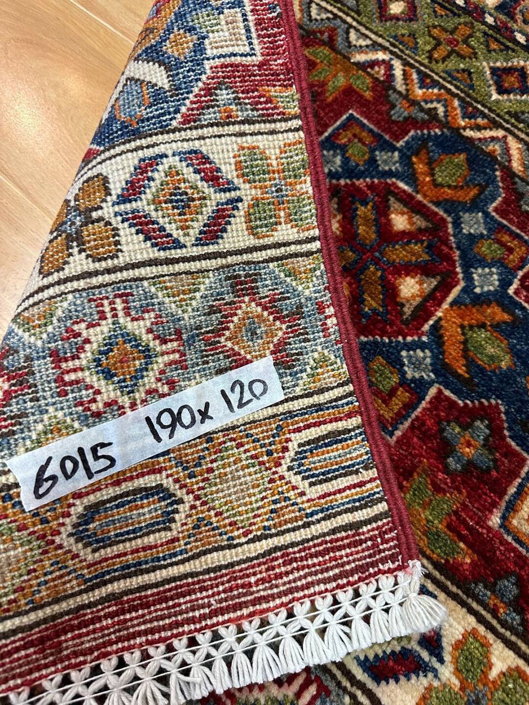 1.9×1.2 M Afghan Super Kazak Rug - Image 9