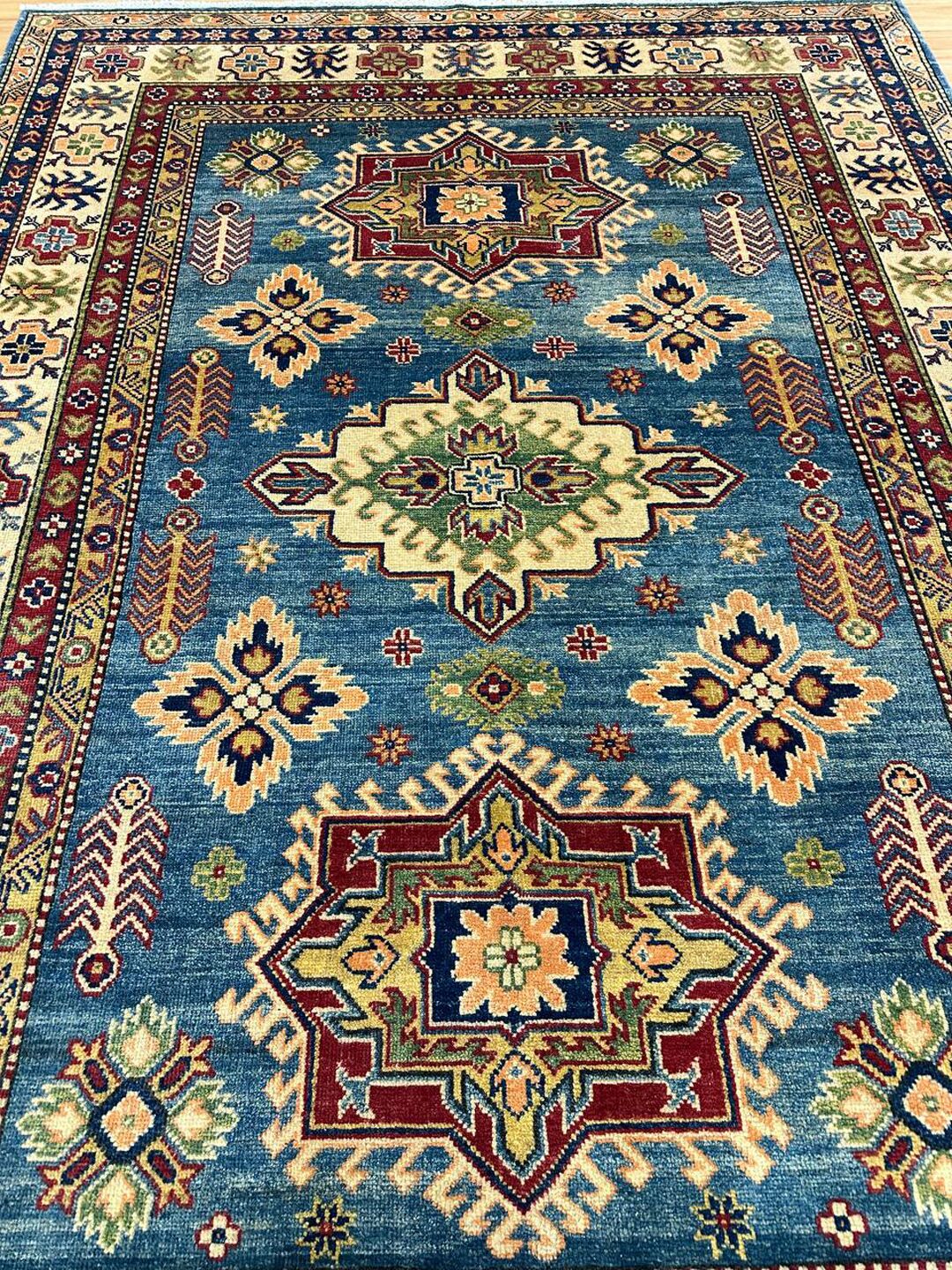 2.37 × 1.68 M Afghan Kazak Rug - Image 6