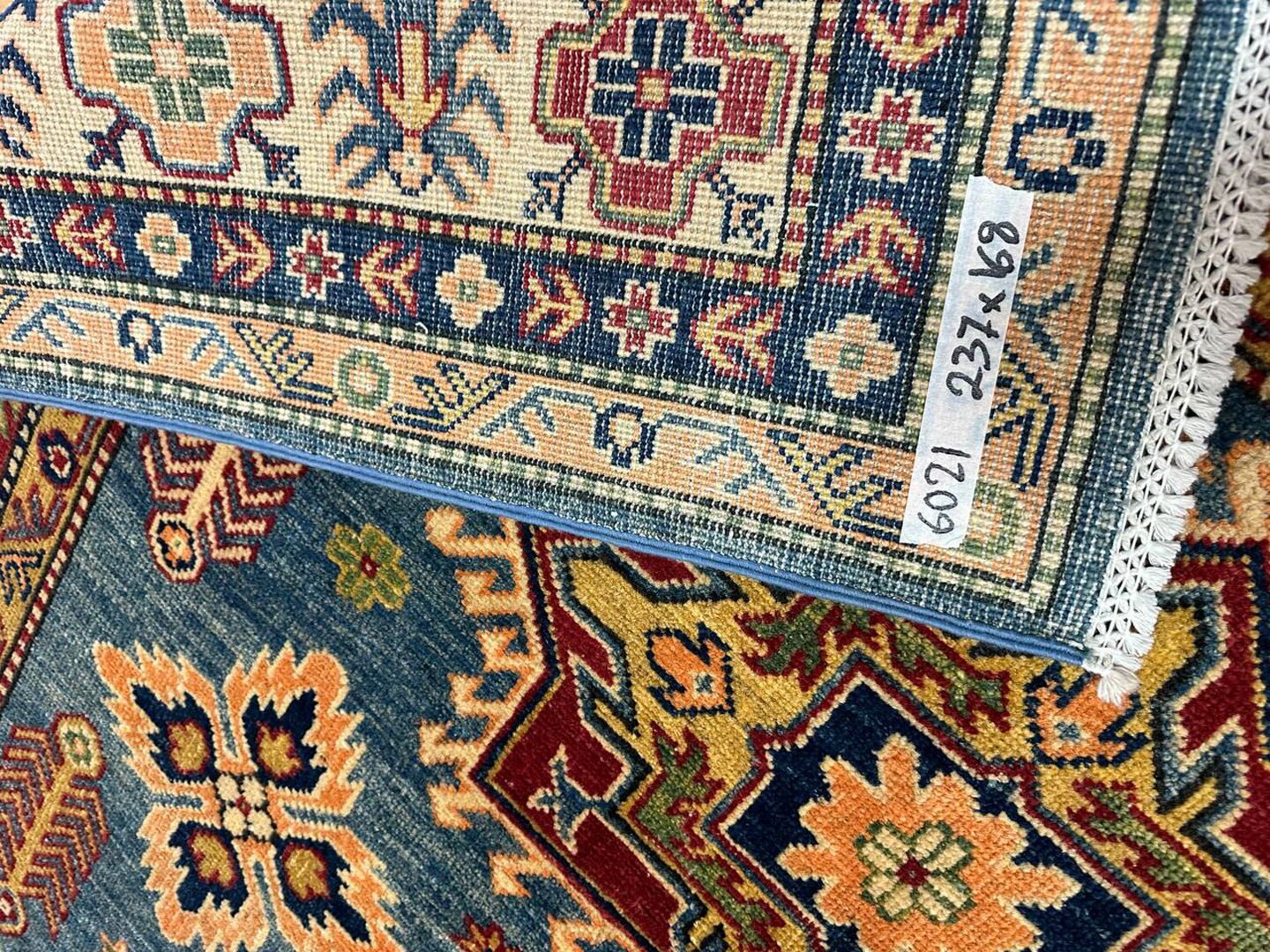 2.37 × 1.68 M Afghan Kazak Rug - Image 9
