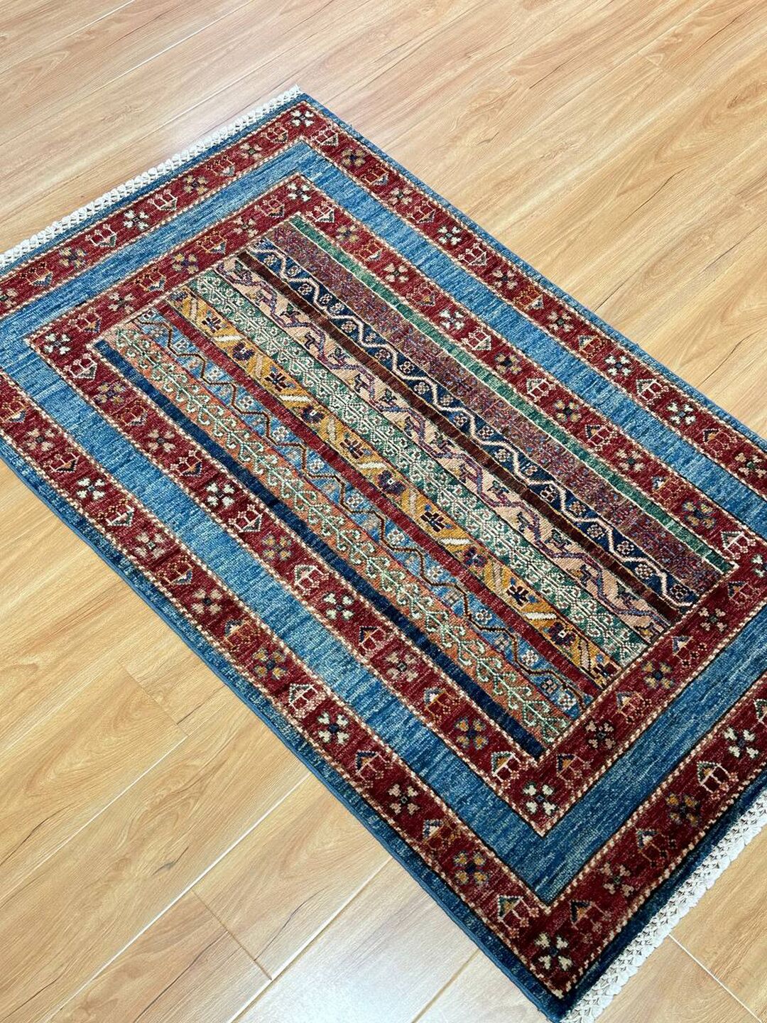1.27×0.78 M Afghan Super Kazak Rug - Image 4