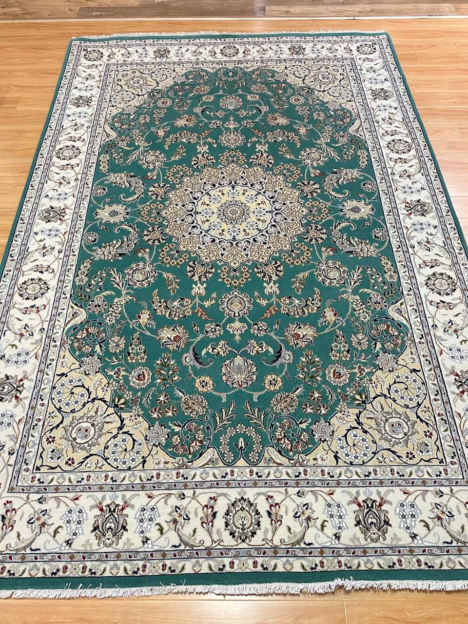 3x2M Indian Wool & Silk Nain Design Rug - Image 2
