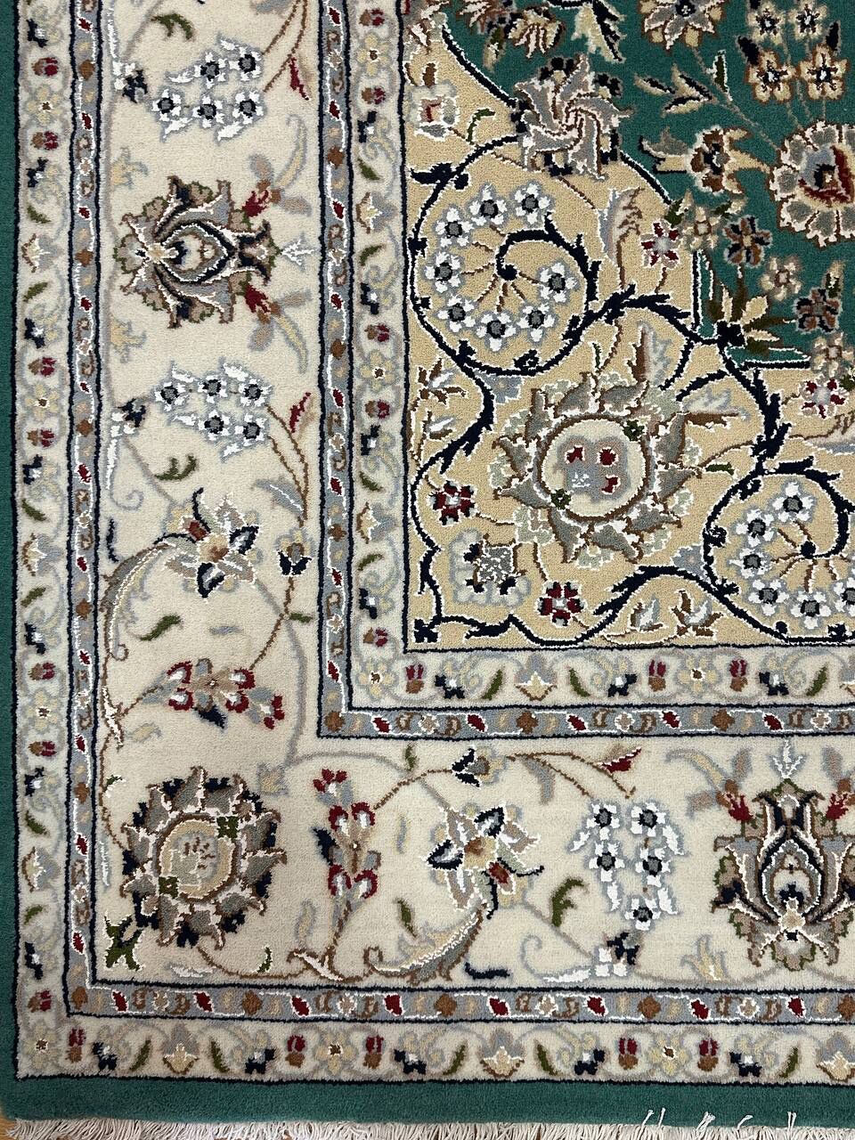 3x2M Indian Wool & Silk Nain Design Rug - Image 7