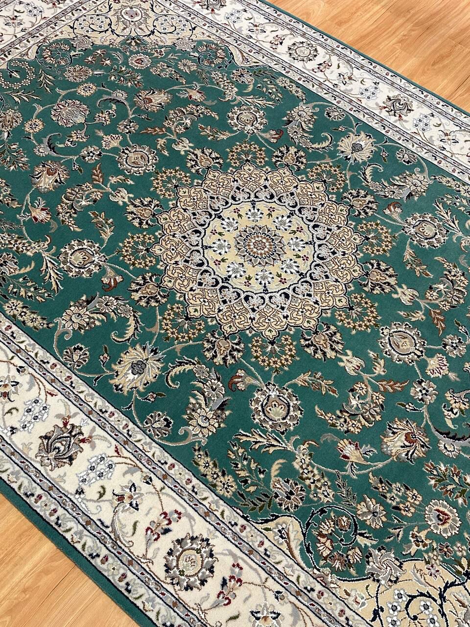 3x2M Indian Wool & Silk Nain Design Rug - Image 8