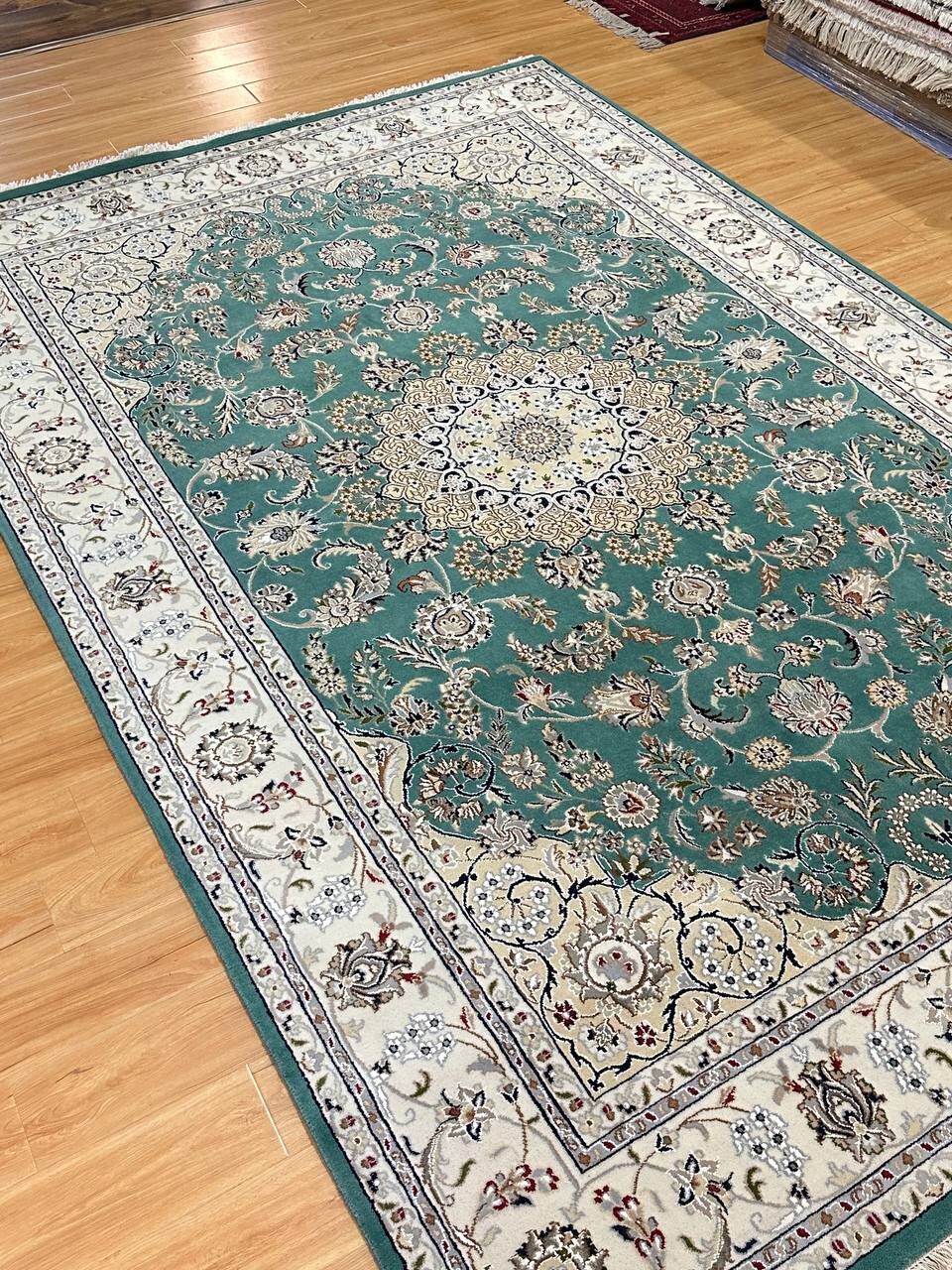 3x2M Indian Wool & Silk Nain Design Rug - Image 4