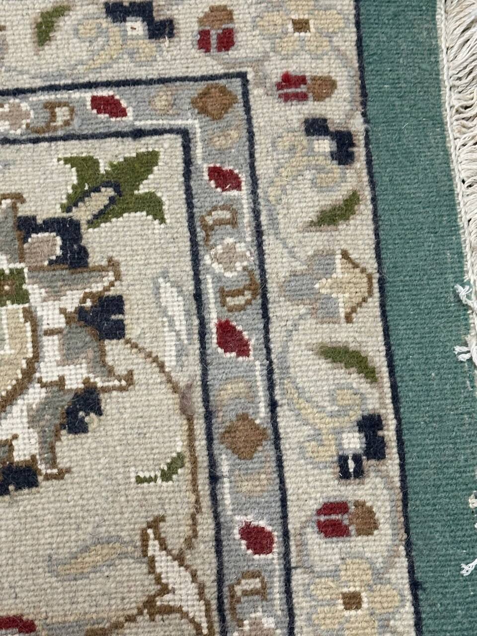 3x2M Indian Wool & Silk Nain Design Rug - Image 12