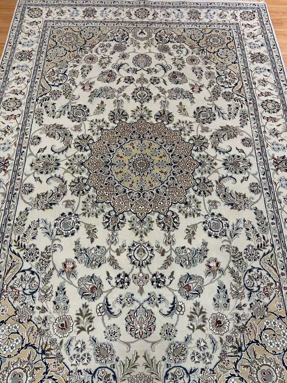 3x2M Indian Wool & Silk Nain Design Rug - Image 3