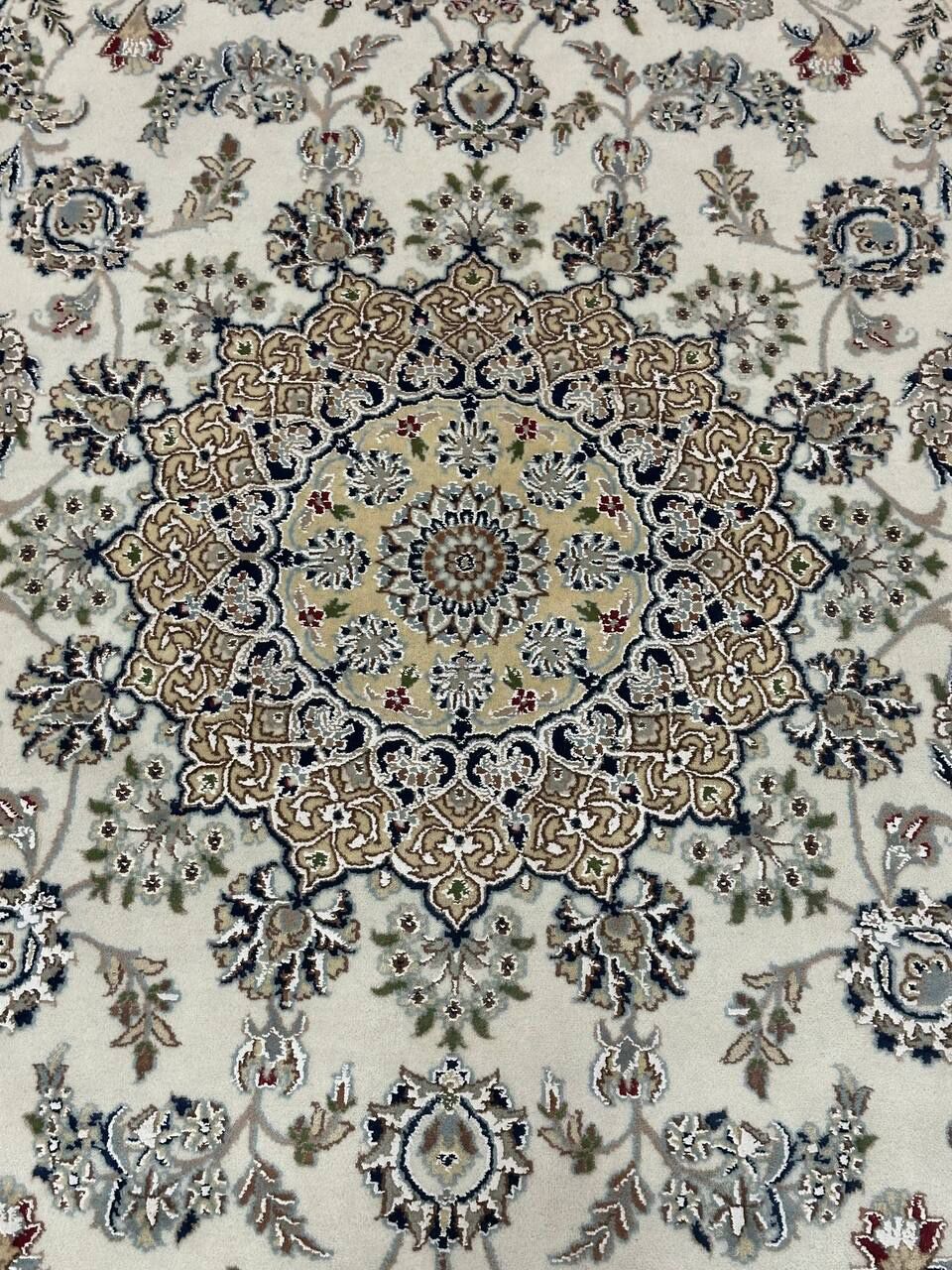3x2M Indian Wool & Silk Nain Design Rug - Image 4