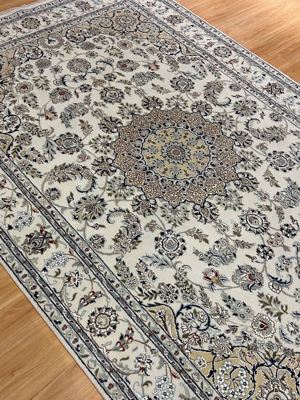 3x2M Indian Wool & Silk Nain Design Rug - Image 7