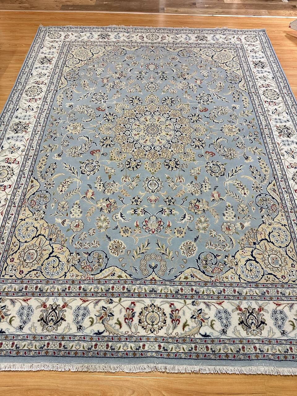 3.1 x 2.45 M Indian Wool & Silk Nain Design Rug - Image 2