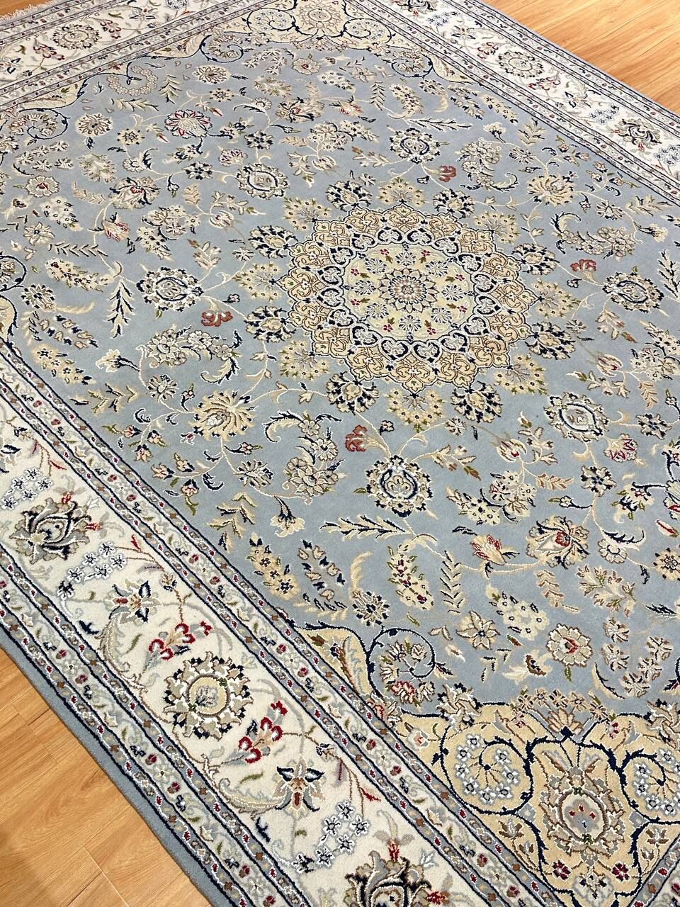 3.1 x 2.45 M Indian Wool & Silk Nain Design Rug - Image 6