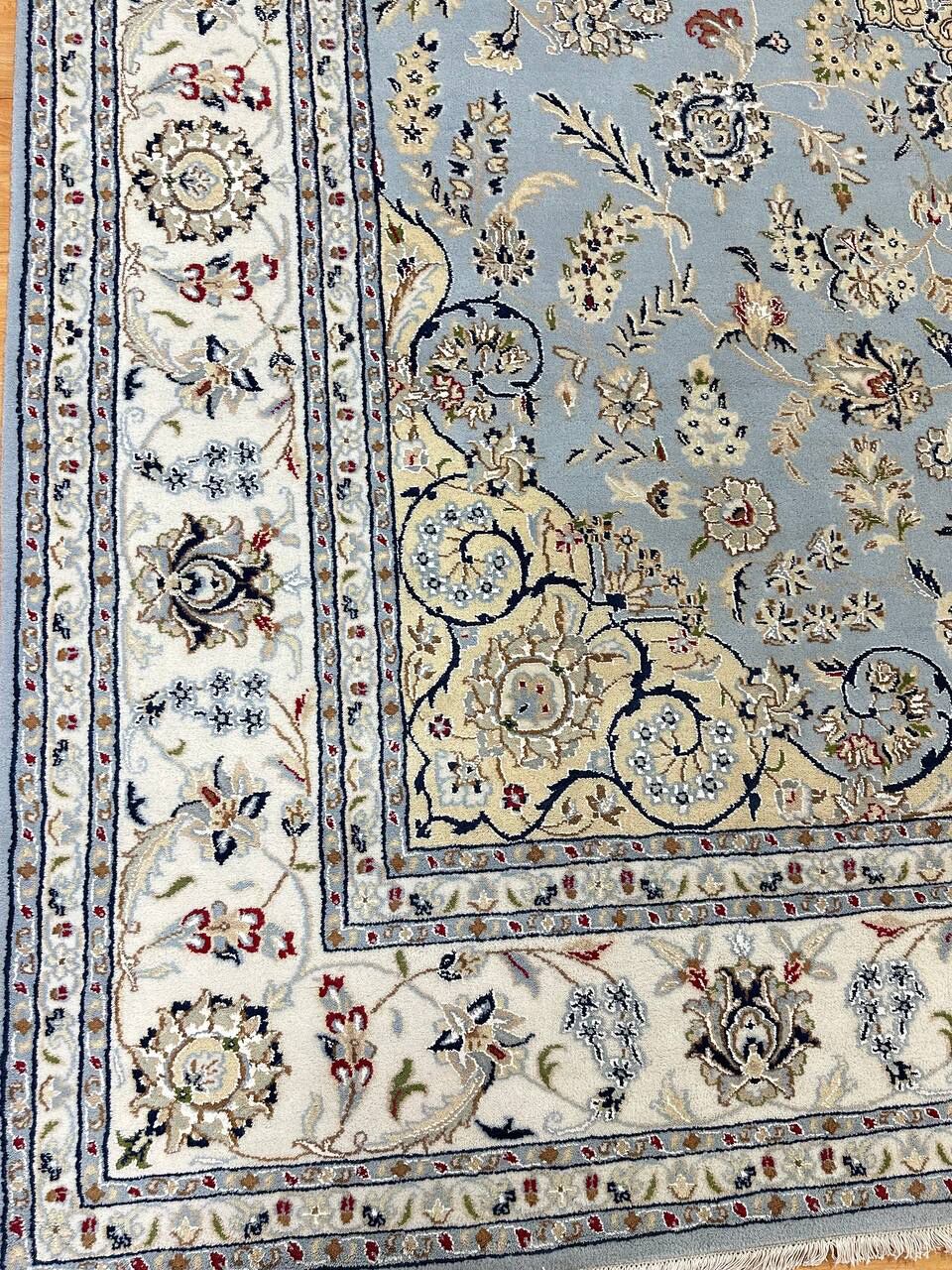 3.1 x 2.45 M Indian Wool & Silk Nain Design Rug - Image 9