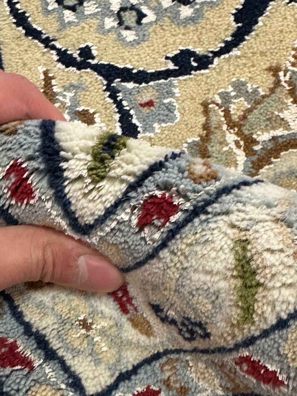 3.1 x 2.45 M Indian Wool & Silk Nain Design Rug - Image 12