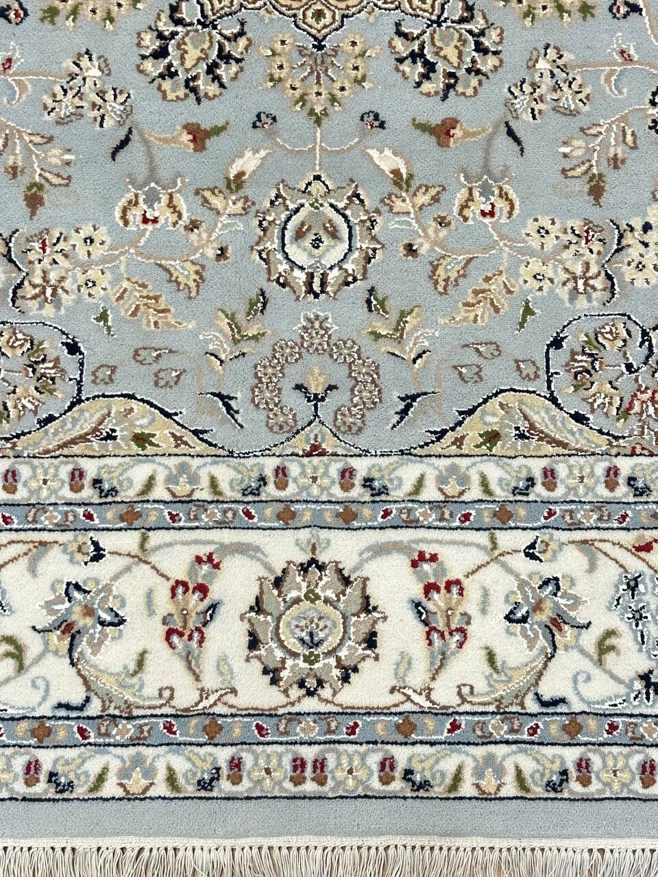 2 x 2 M Indian Wool & Silk Nain Design Rug - Image 4