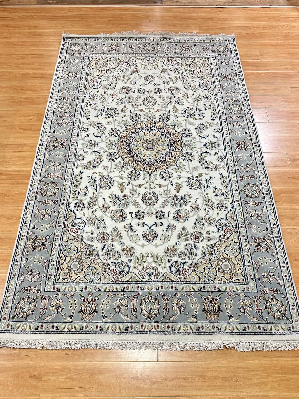 2.4 x 1.5 M Indian Wool & Silk Nain Design Rug - Image 2
