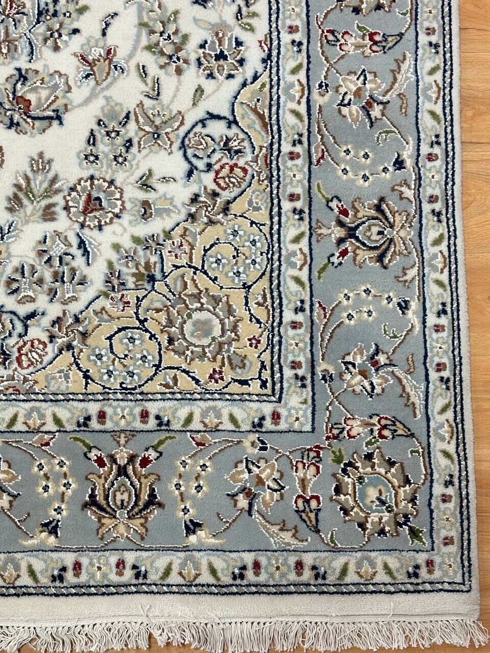 2.4 x 1.5 M Indian Wool & Silk Nain Design Rug - Image 7