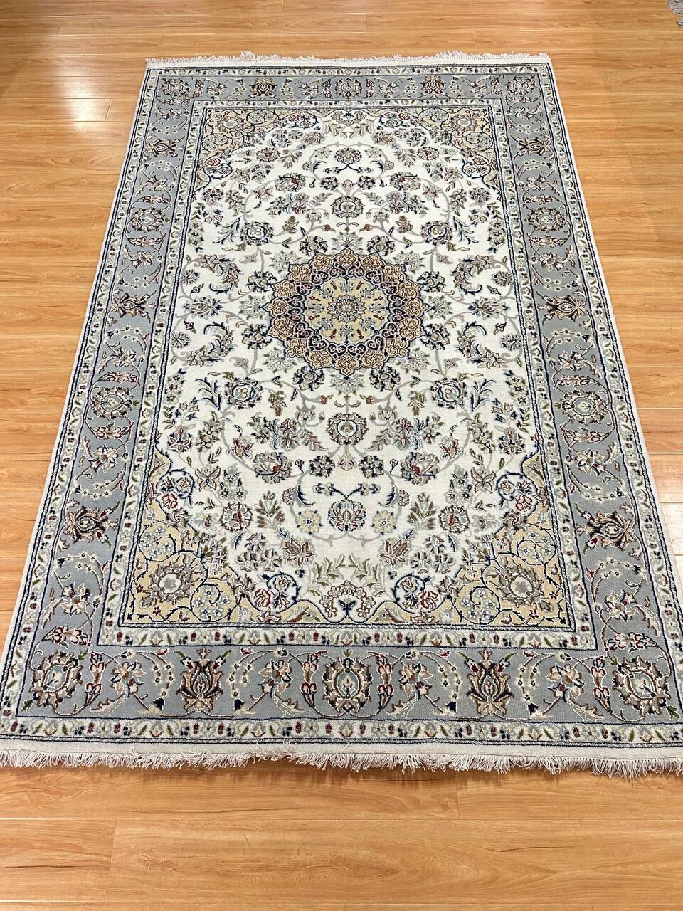 2.4 x 1.5 M Indian Wool & Silk Nain Design Rug - Image 8
