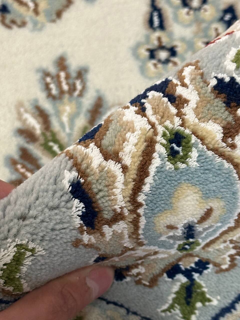 2.4 x 1.5 M Indian Wool & Silk Nain Design Rug - Image 10