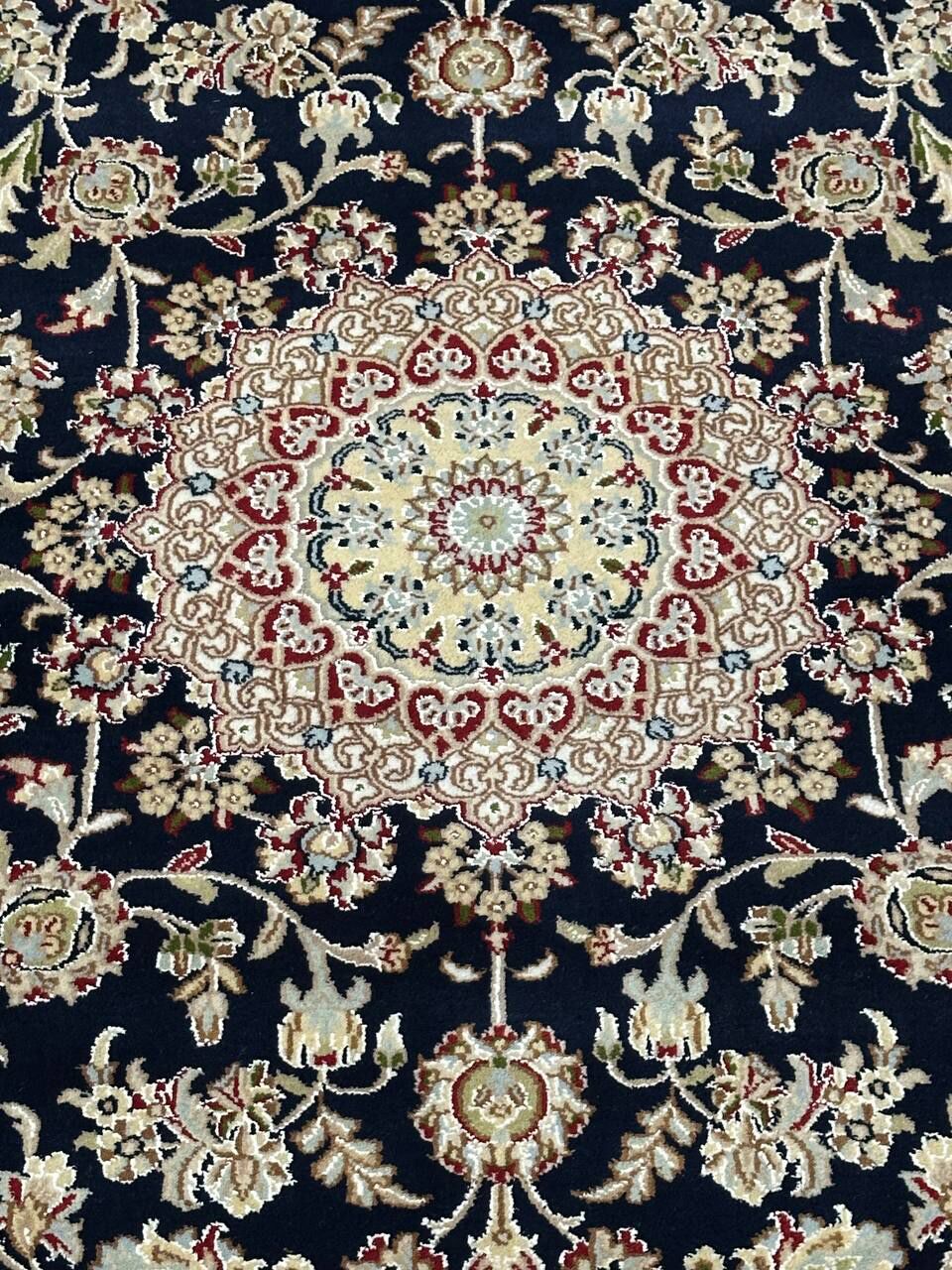 2.45 x 1.5 M Indian Wool & Silk Nain Design Rug - Image 3