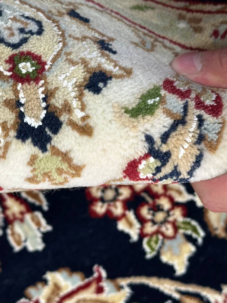 2.45 x 1.5 M Indian Wool & Silk Nain Design Rug - Image 8