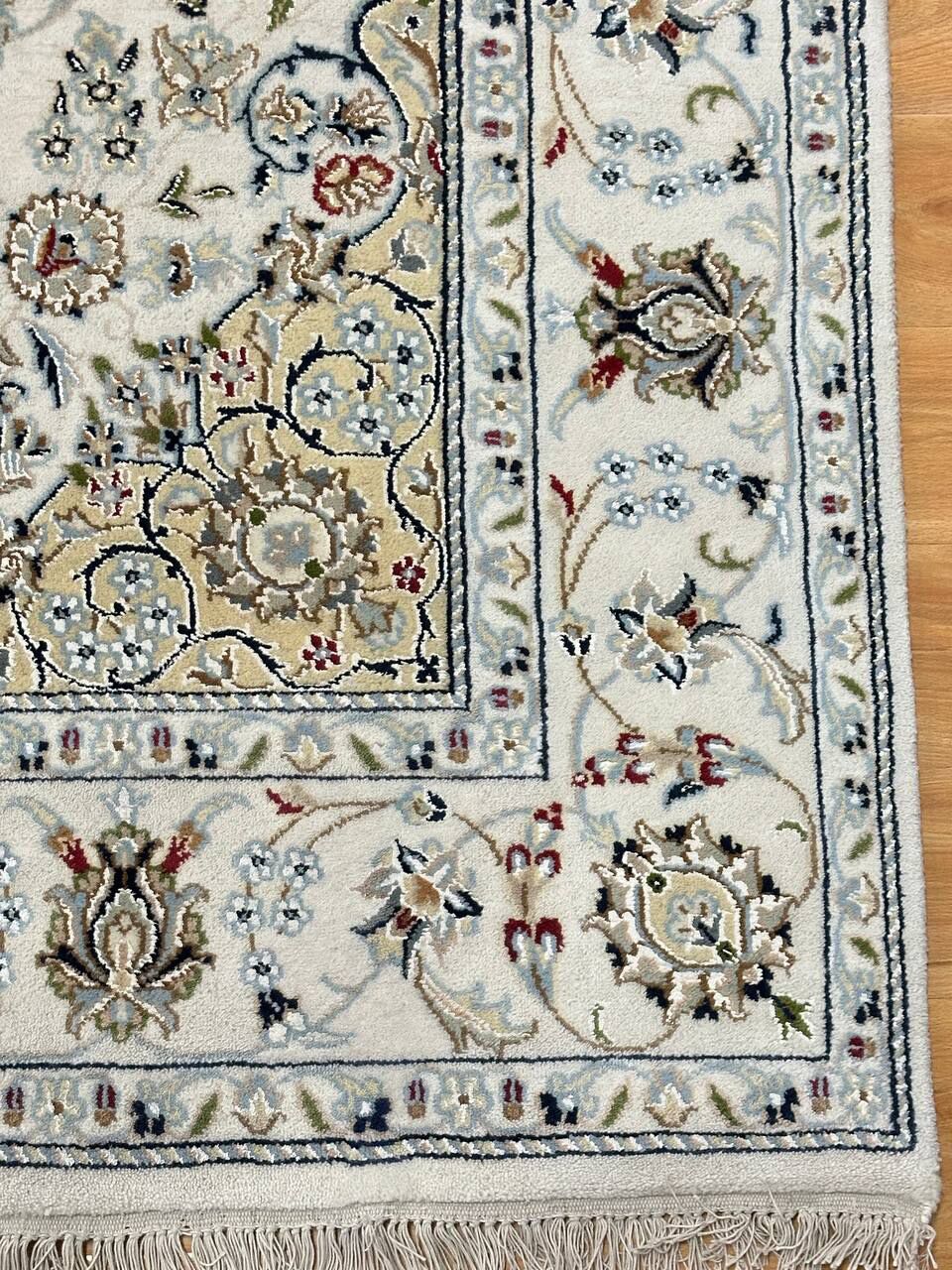 2.5 x 1.5 M Indian Wool & Silk Nain Design Rug - Image 5