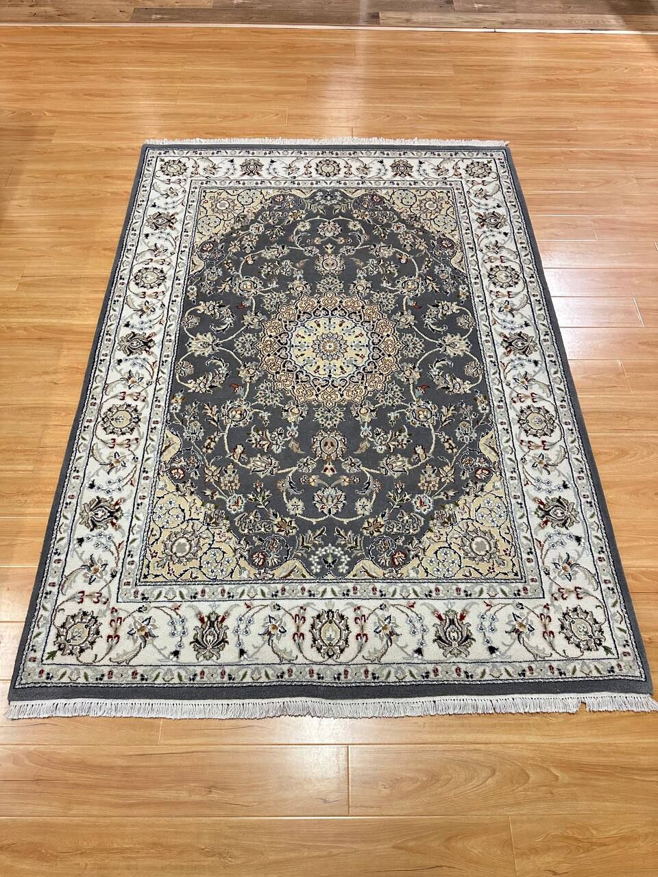 2.1 x 1.5 M Indian Wool & Silk Nain Design Rug - Image 2