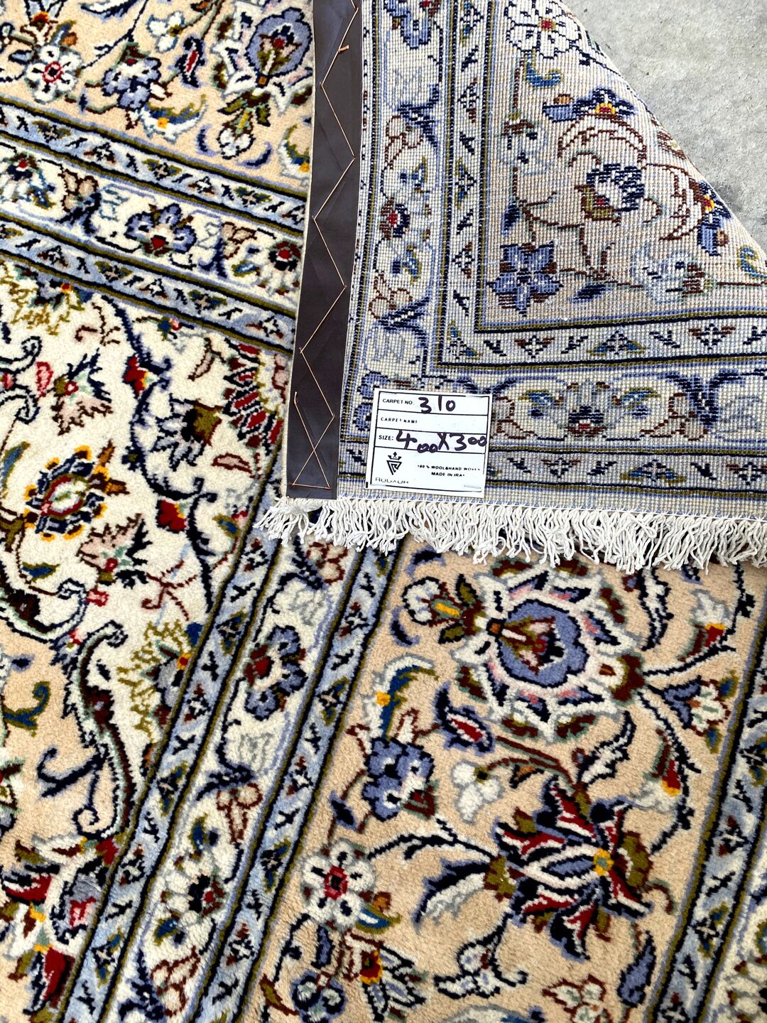 4x3M Royal Beige Persian Kashan Rug - Image 9
