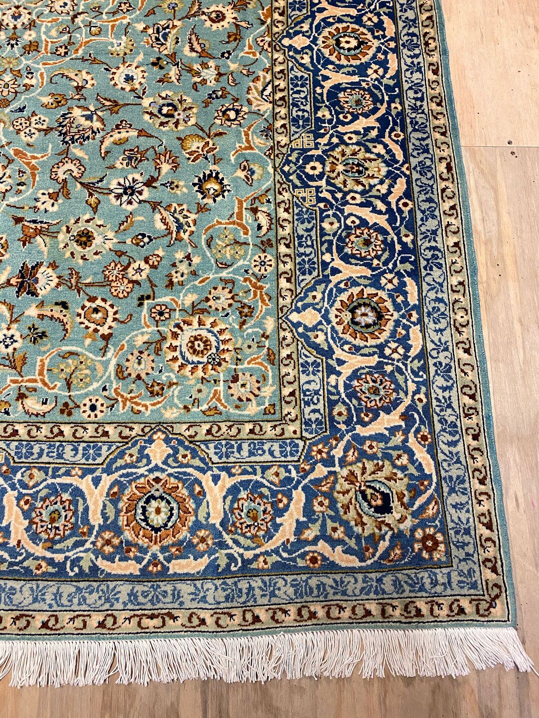 2.1x1.4M Antique Pistachio Tone Persian Kashan Rug - Image 3