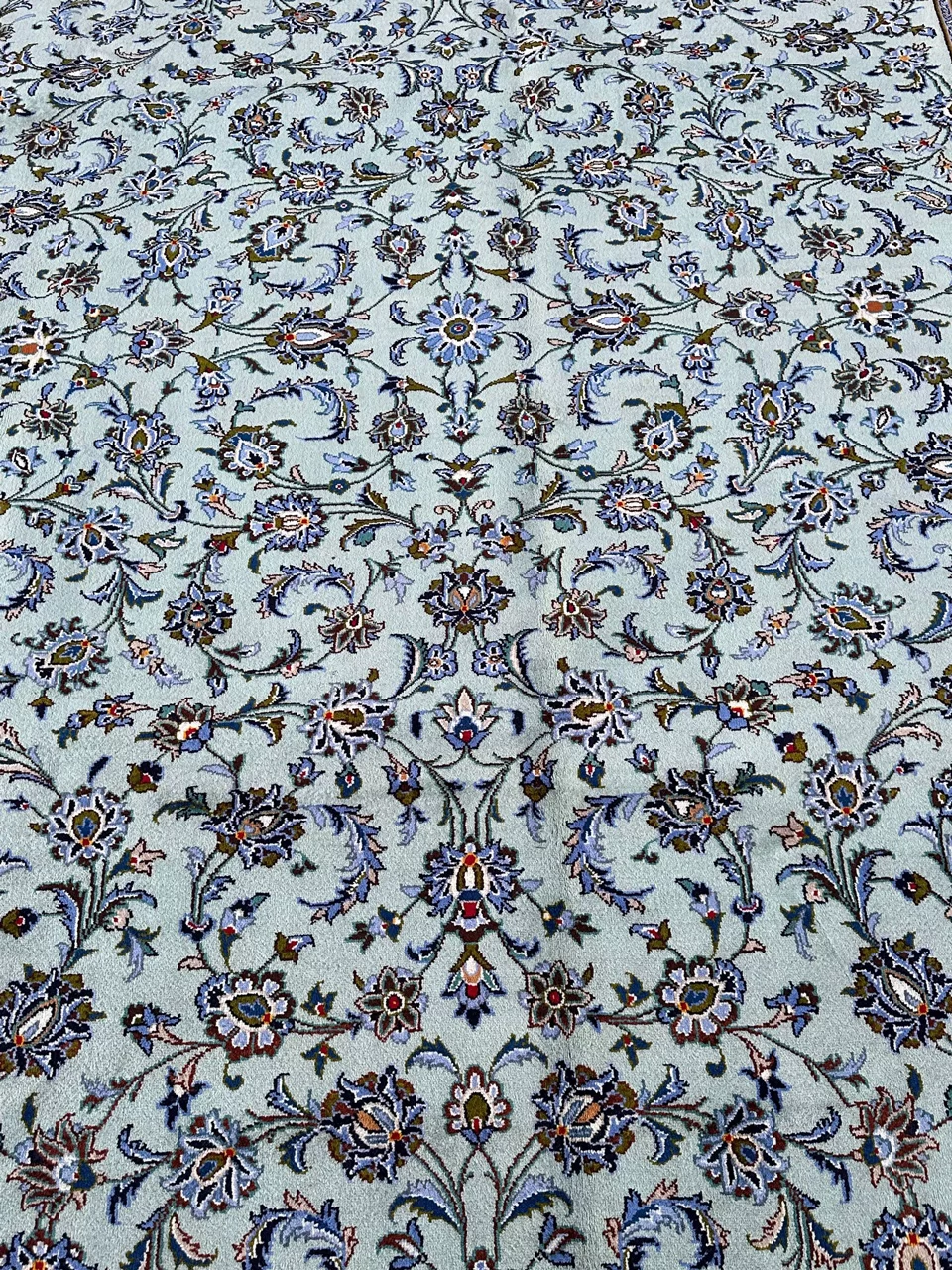 4.1x3M Pistachio Tone Persian Kashan Rug - Image 12