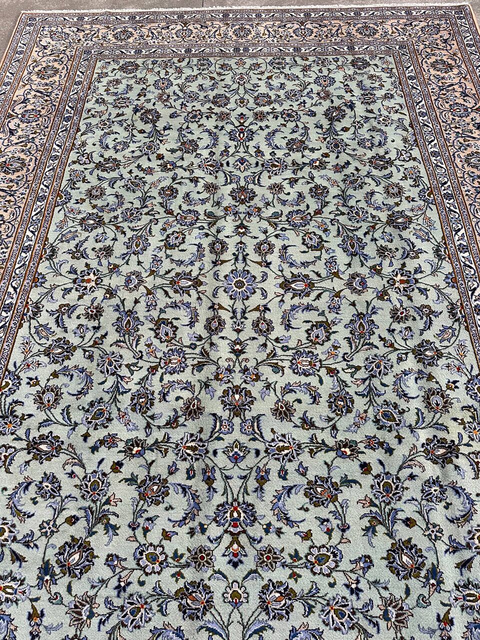 4.2x3M Pistachio Tone Persian Kashan Rug - Image 2