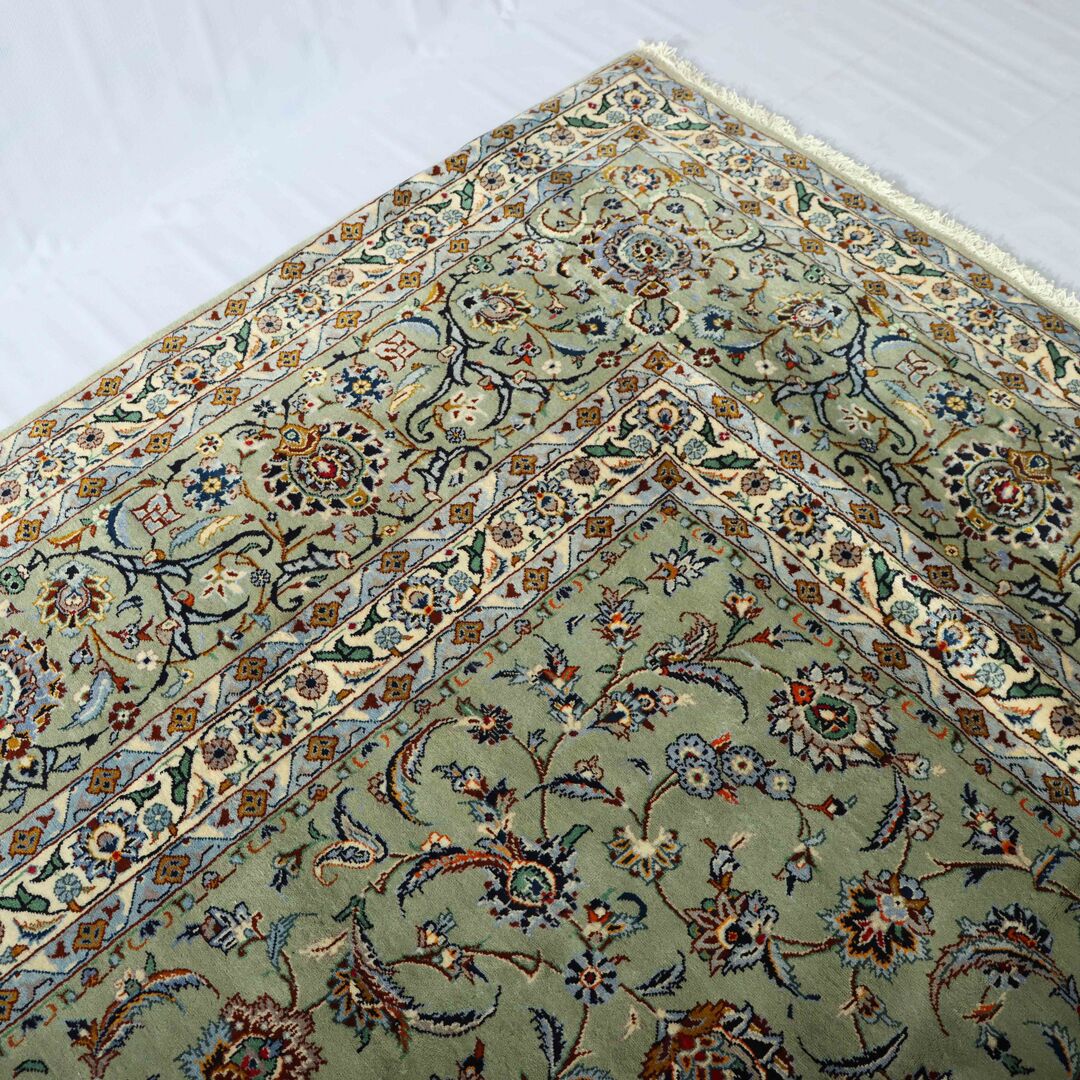 6x4M Antique Massive size Pistachio Kashan Rug - Image 7