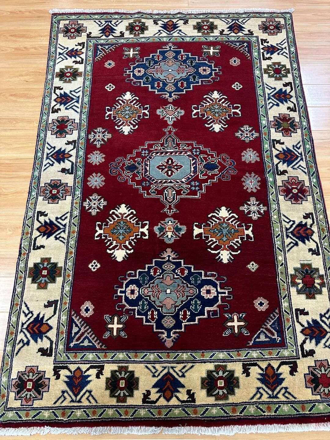 2×1.2 M Afghan Kazak Rug - Image 8