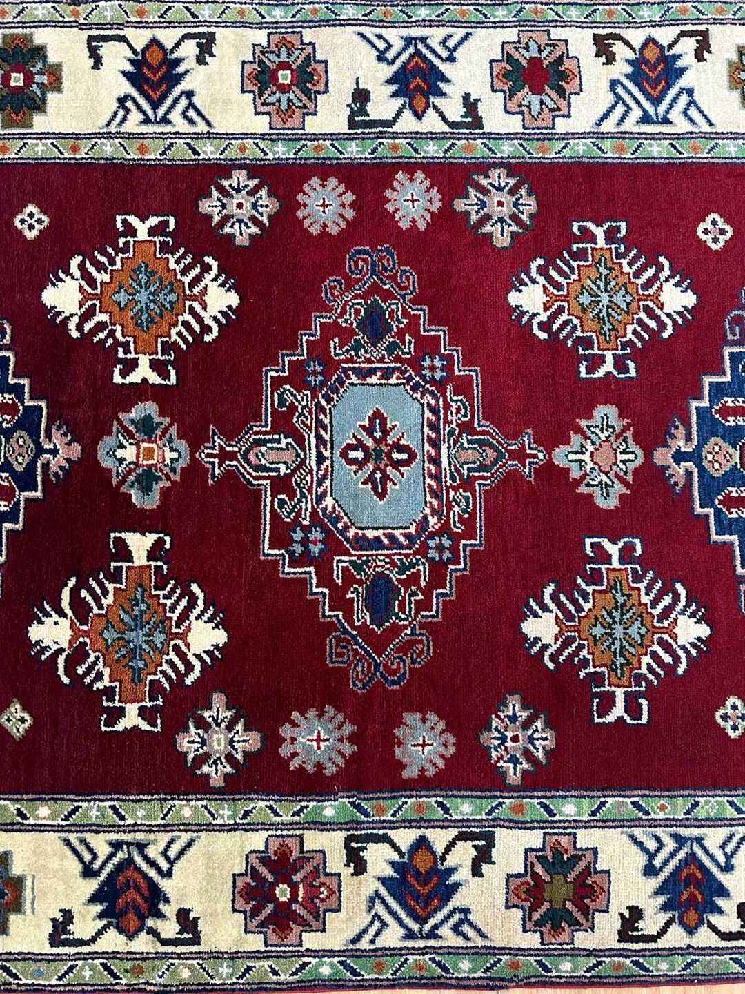 2×1.2 M Afghan Kazak Rug - Image 2