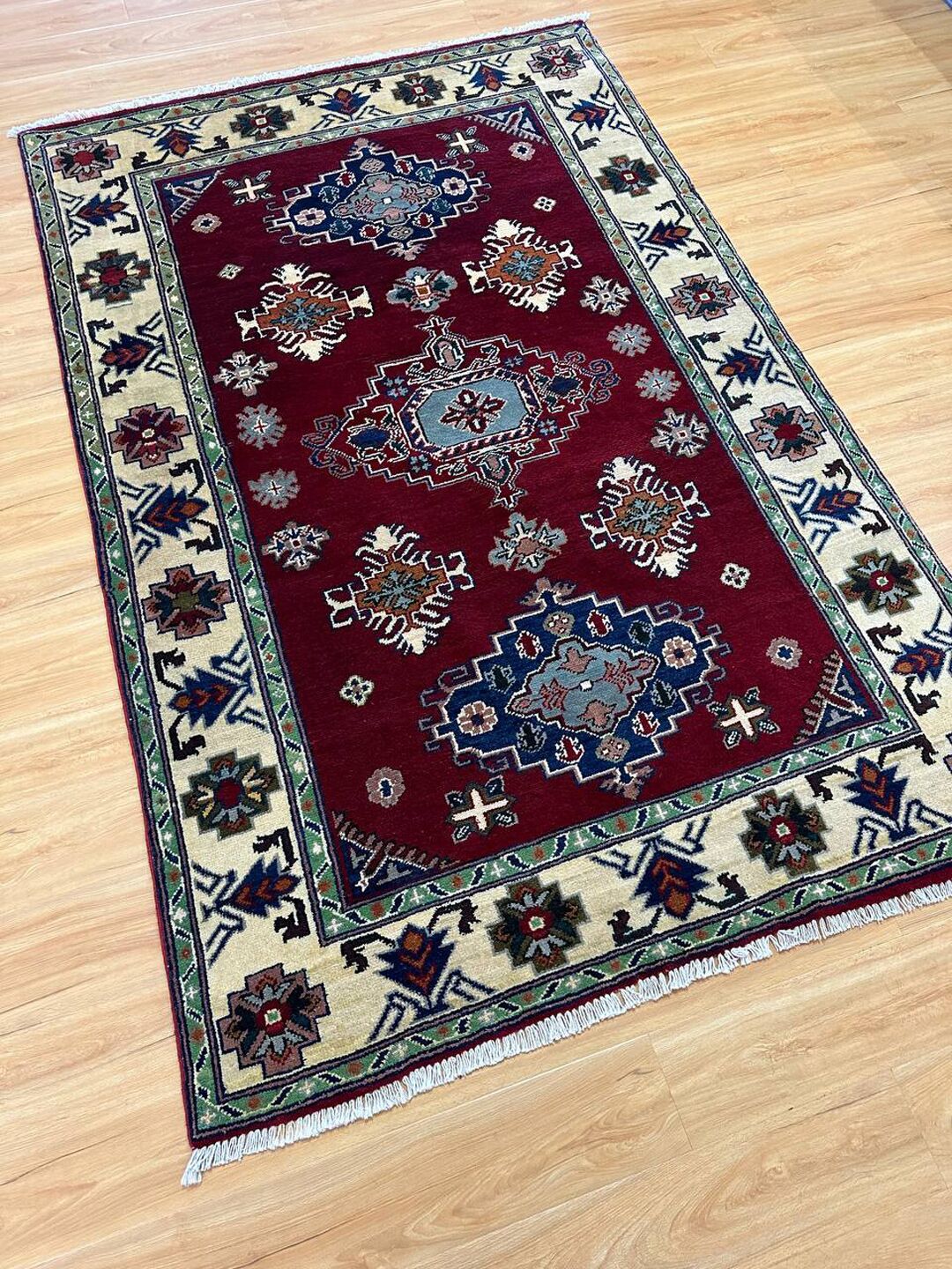 2×1.2 M Afghan Kazak Rug - Image 3