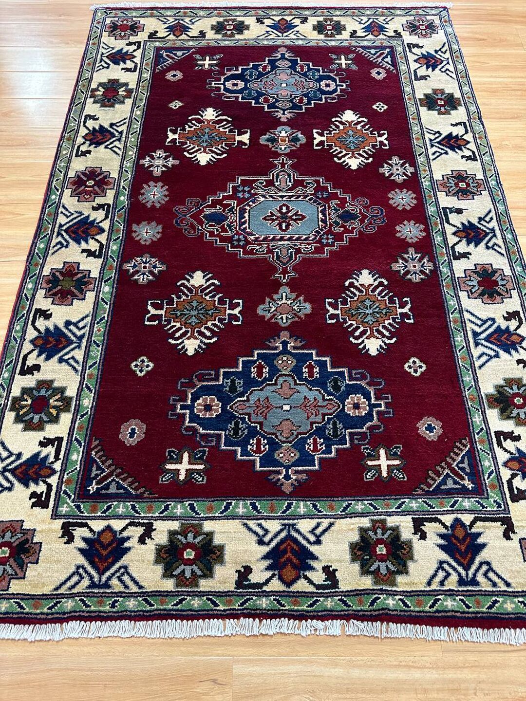 2×1.2 M Afghan Kazak Rug - Image 5