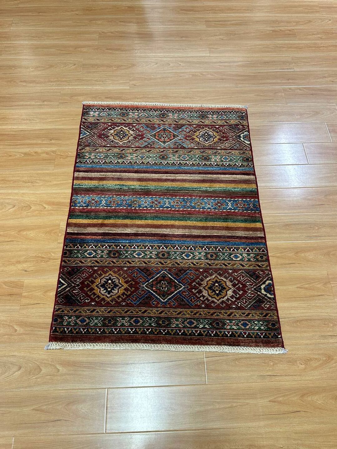 1.23×0.86 M Afghan Super Kazak Rug - Image 2