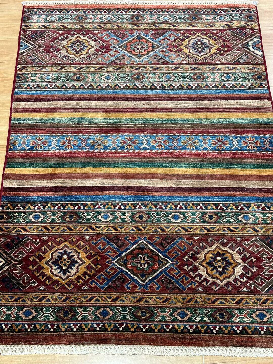 1.23×0.86 M Afghan Super Kazak Rug - Image 11