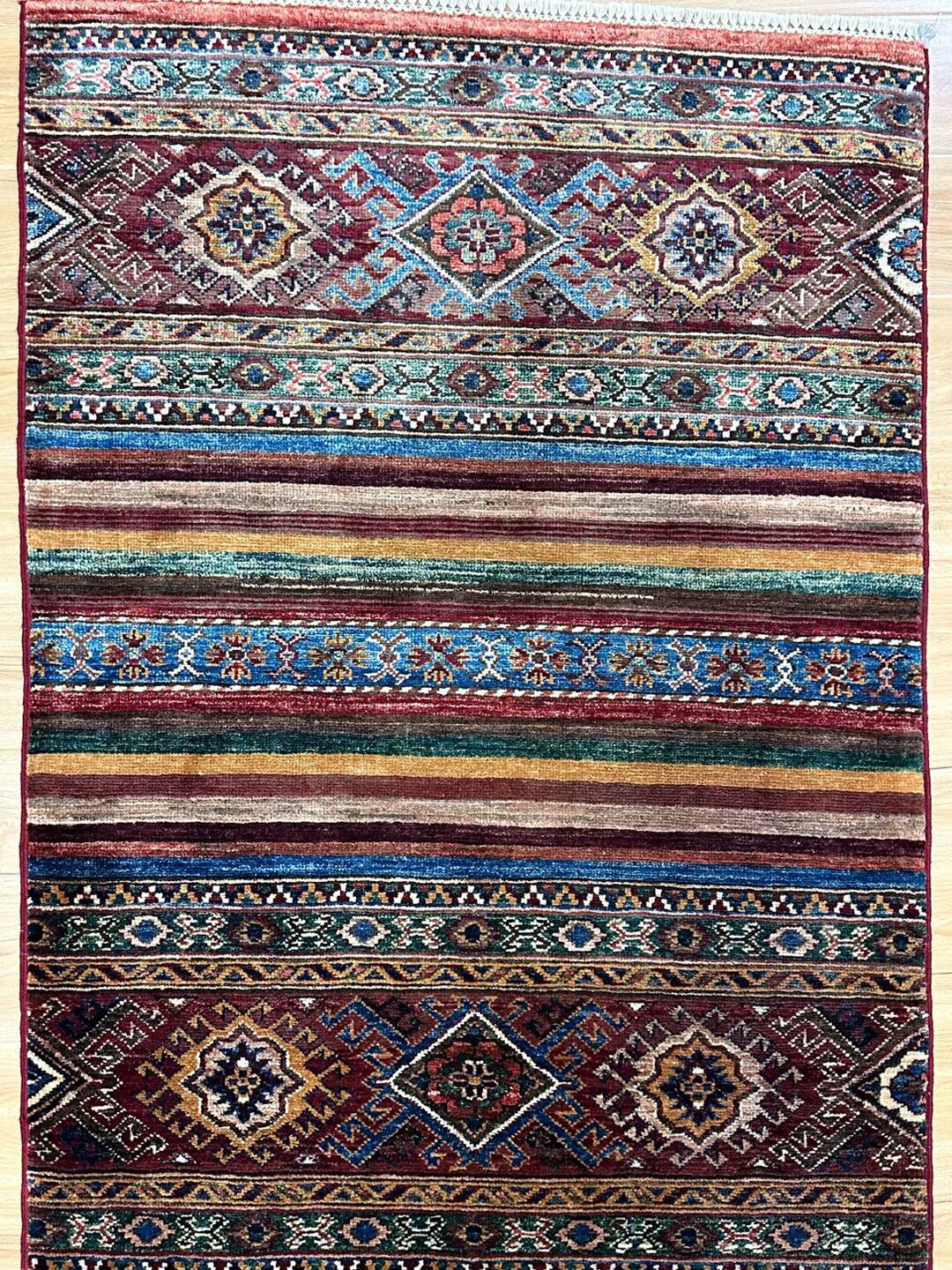 1.23×0.86 M Afghan Super Kazak Rug - Image 10