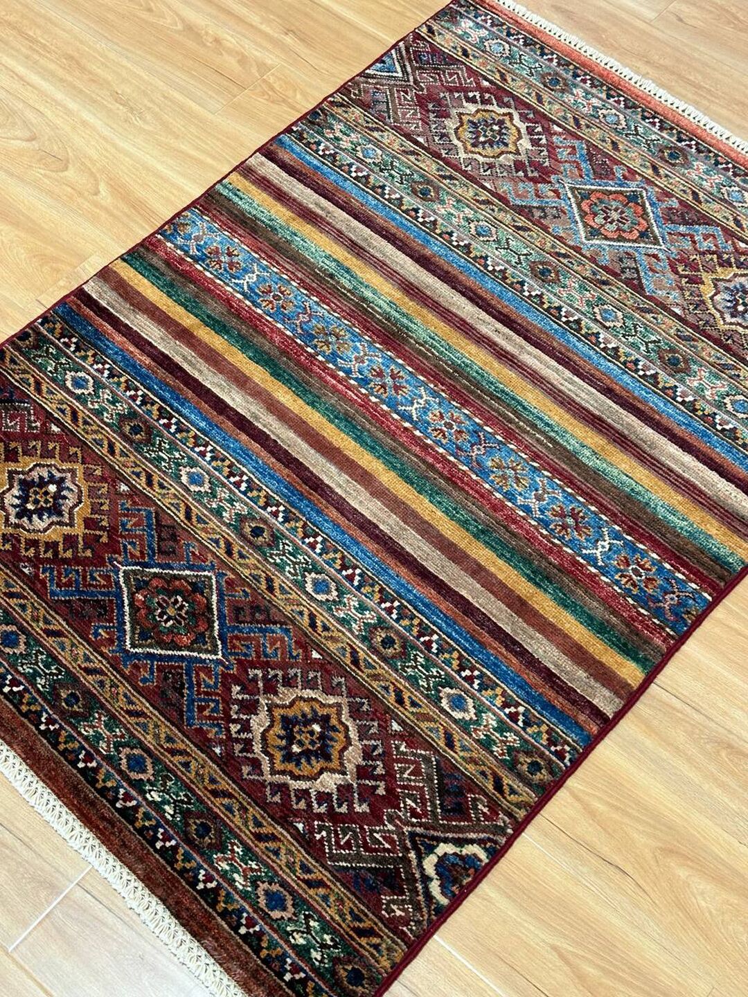 1.23×0.86 M Afghan Super Kazak Rug - Image 5