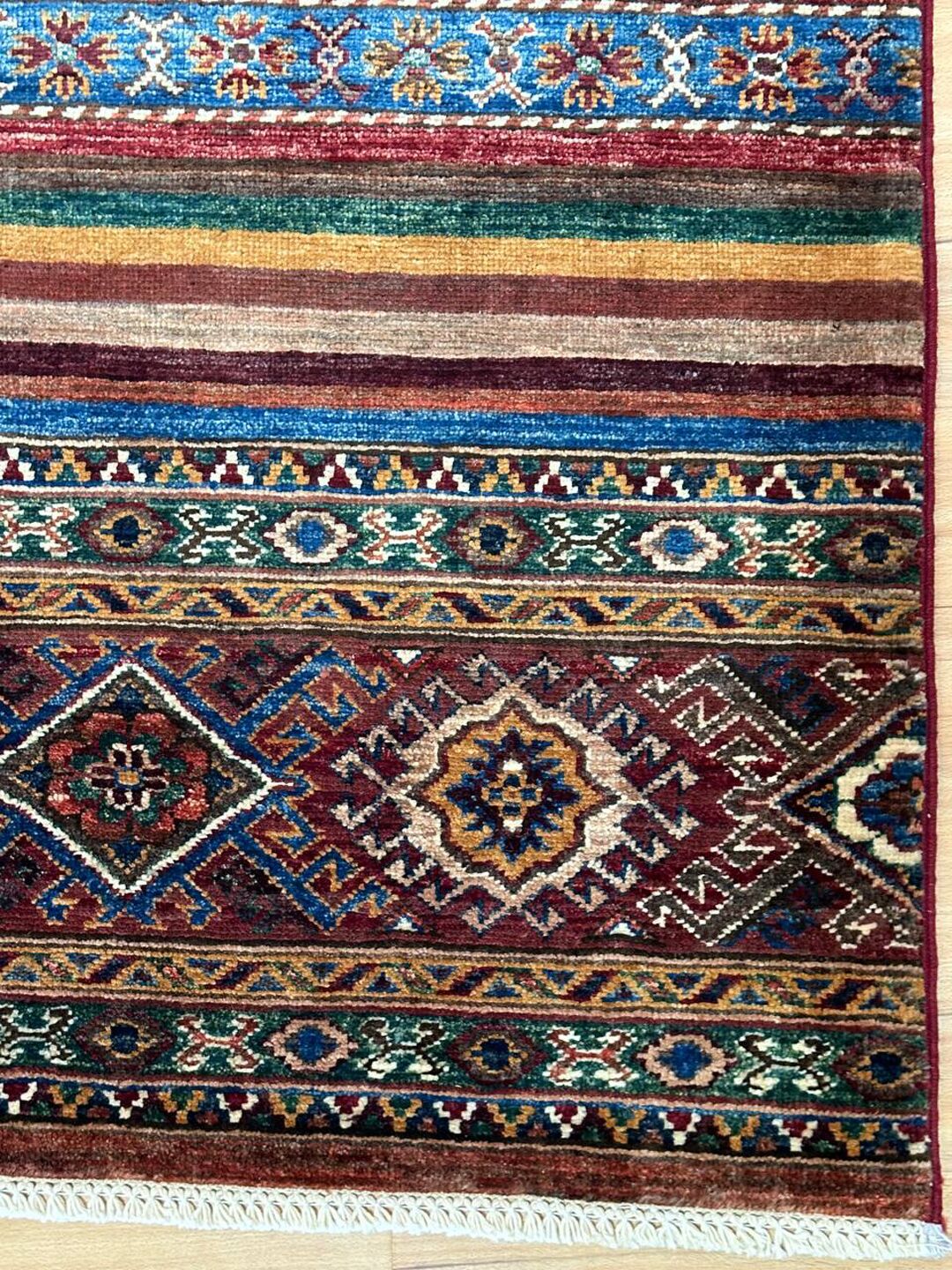 1.23×0.86 M Afghan Super Kazak Rug - Image 9