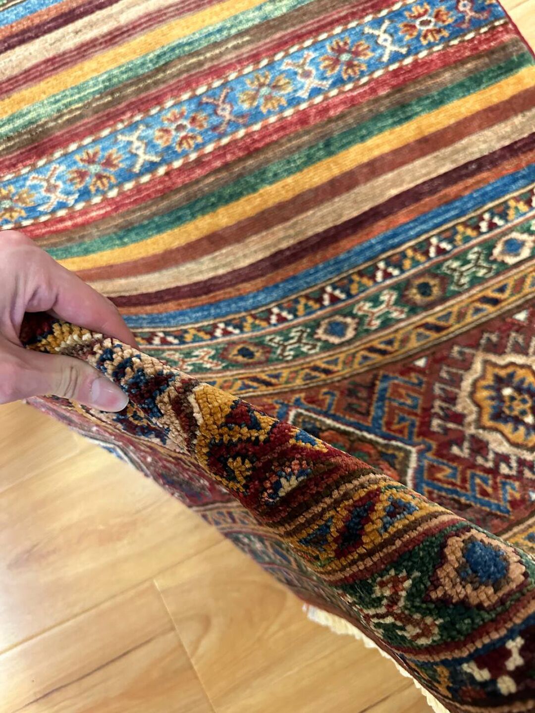 1.23×0.86 M Afghan Super Kazak Rug - Image 3