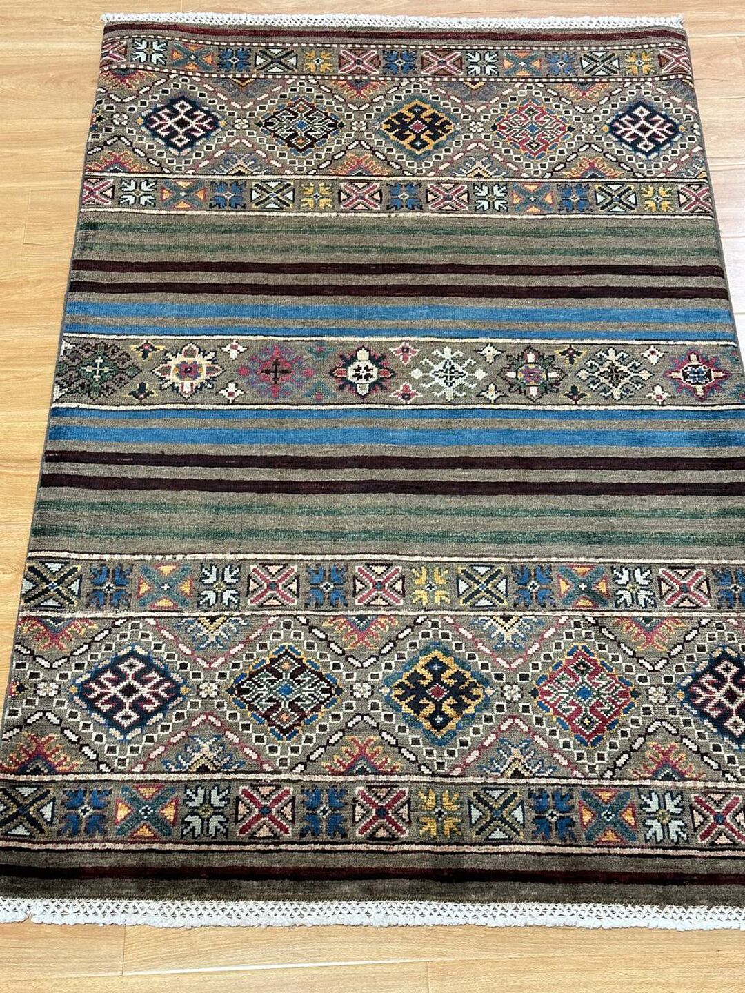 1.35×0.88 M Afghan Super Kazak Rug - Image 4