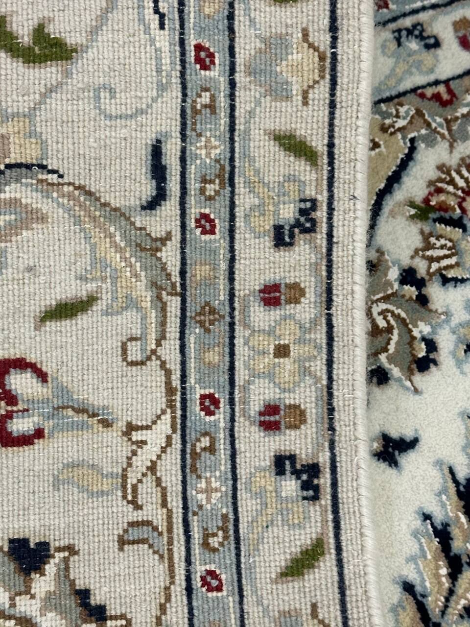 2 x 2 M Indian Wool & Silk Nain Design Rug - Image 7