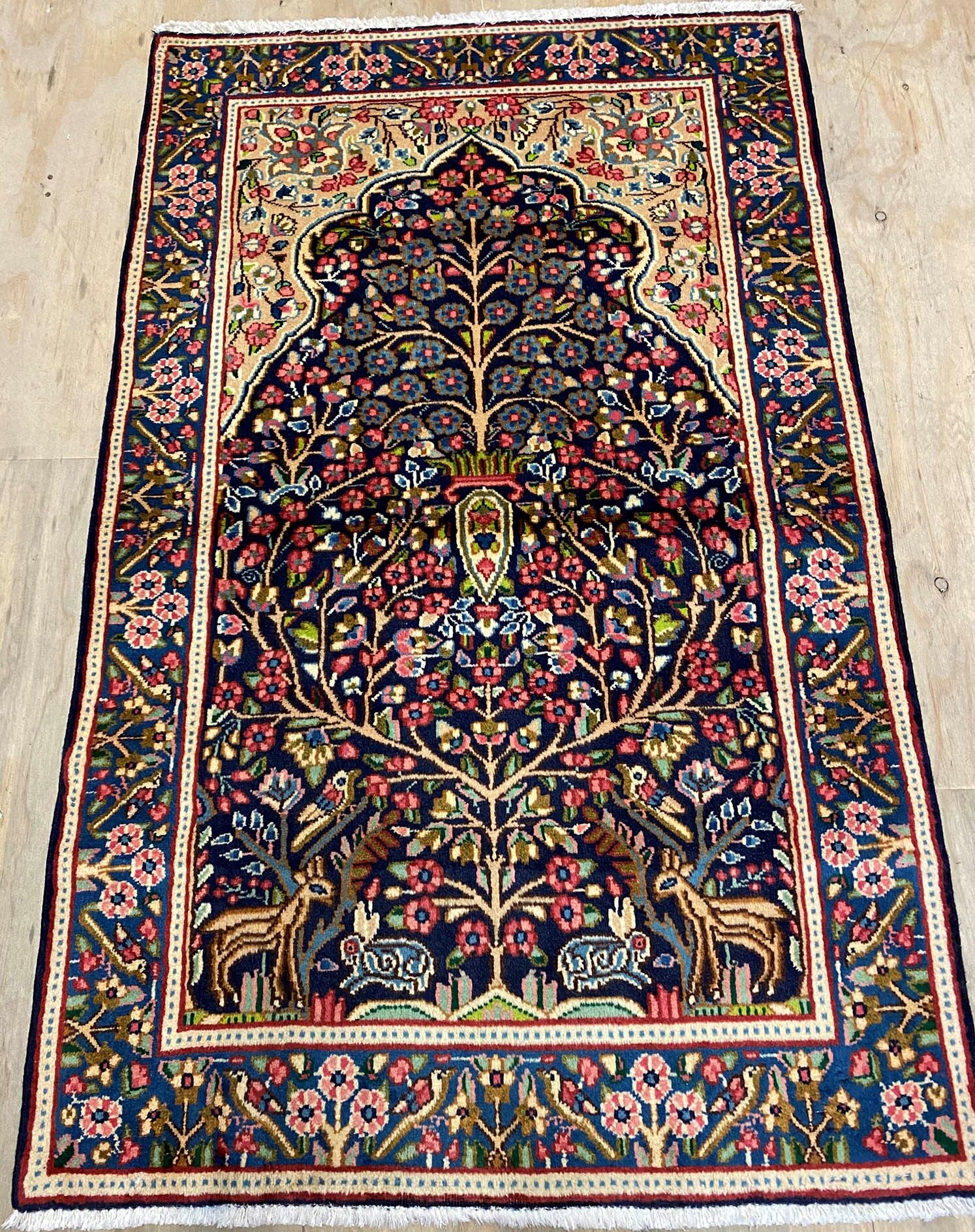 1.5x0.8M Tree Of Life Persian Kerman Rug - Image 4