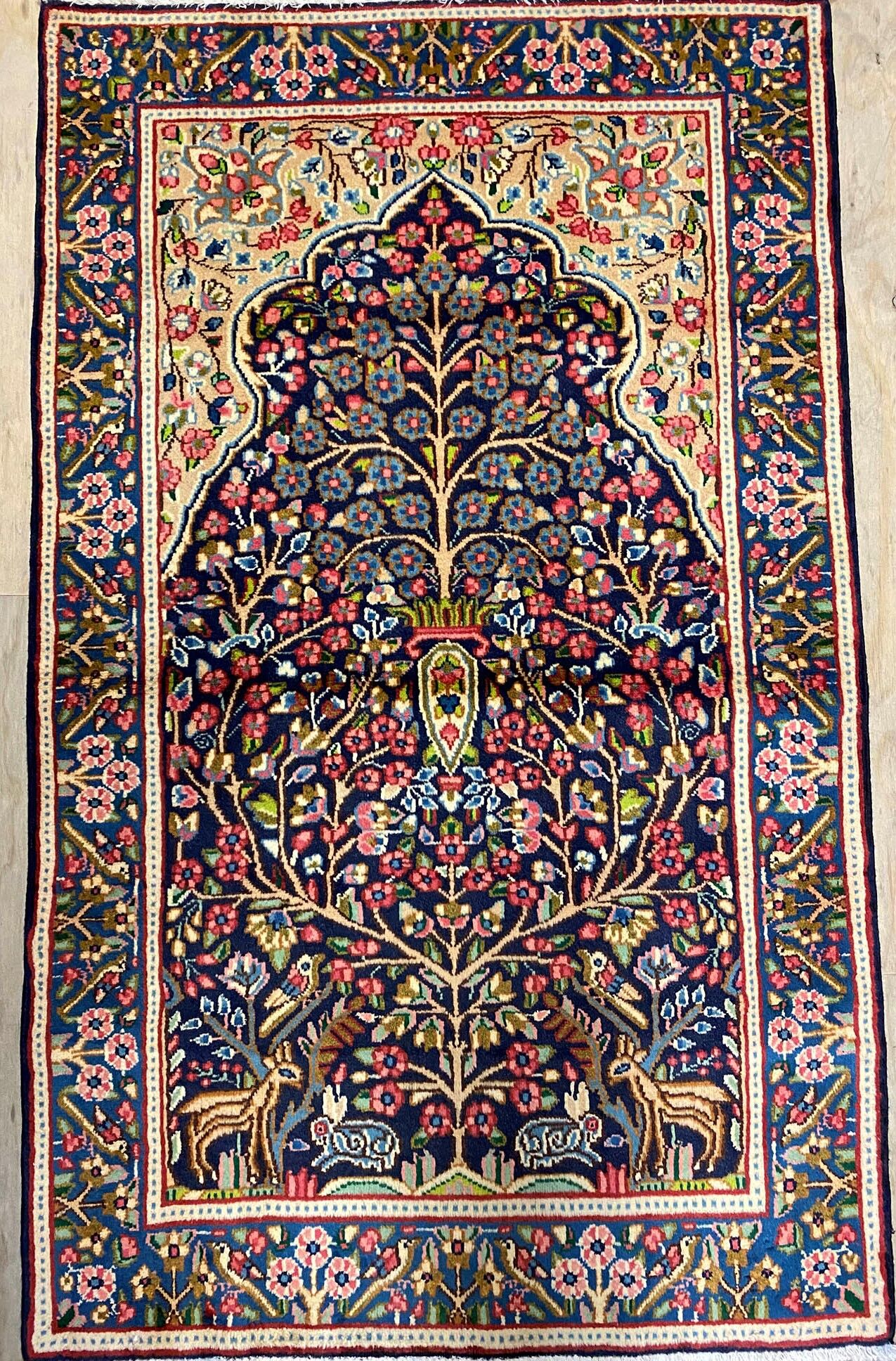 1.5x0.8M Tree Of Life Persian Kerman Rug